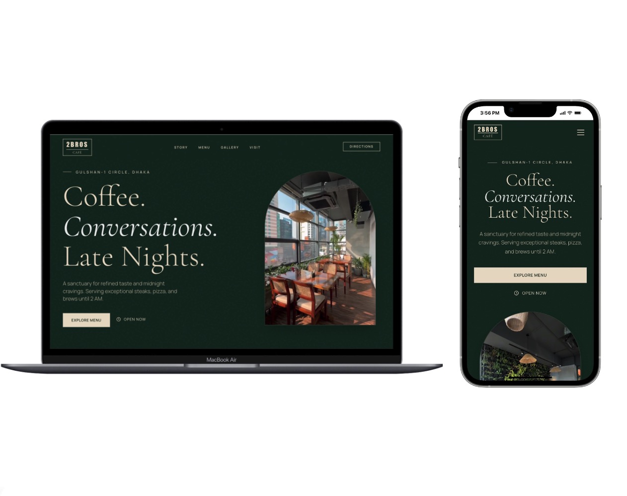 2bros Cafe custom business website project by MD SHAKIB MOLLA